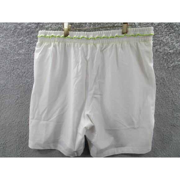 NWT Sergio Tacchini TCP Shorts Mens Size Large Mesh Lined WHITE LIME Shorts - Picture 8 of 13